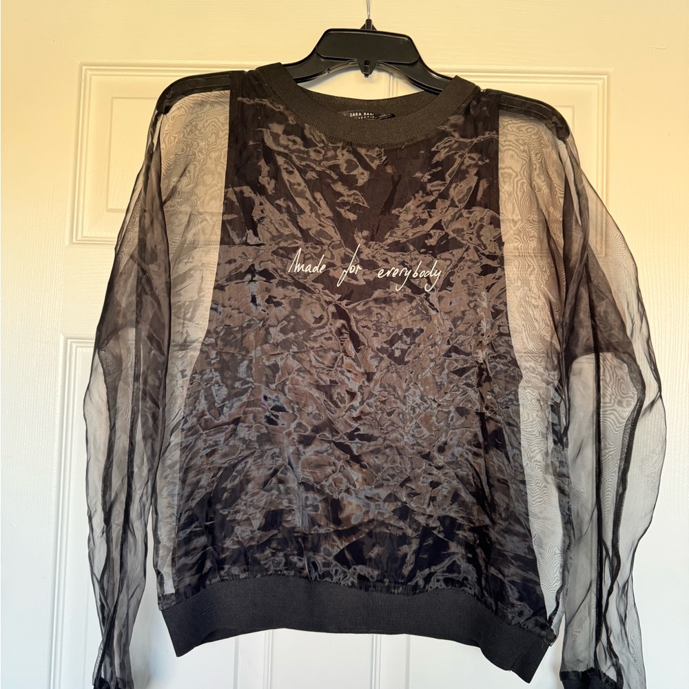 Sheer Black Long Sleeve Top